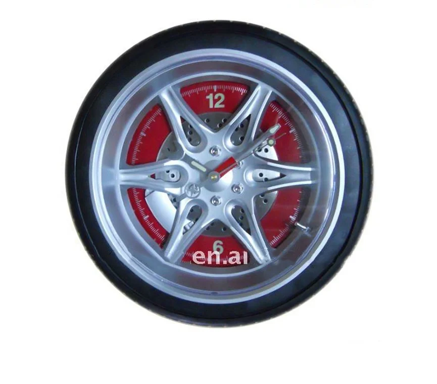 14inch Automobile Quartz Clock Tire Luminous Wall for Indoor Home Tyre