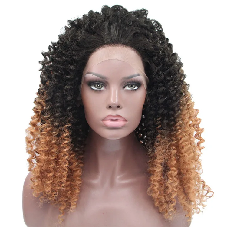 Pelo Aisi Dos Tonos Color Ombre Negro Y Marron Afro Rizado Trenzado Pelo Sintetico Pelucas Frontales De Encaje Para Mujeres Negras Buy Pelucas Frontales De Encaje De Dos Tonos Pelucas Frontales De Encaje Sintetico De Color Degradado Pelucas Frontales