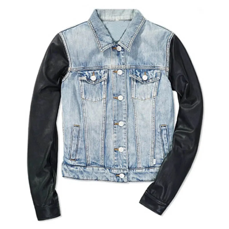 Veste en cuir façon denim à motif chaîne et poche 3D - Prêt-à-porter de  luxe, Homme 1A5ZUI