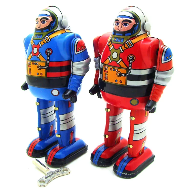 Astronaut Robot Tin Toy Windup Red USA Seller 