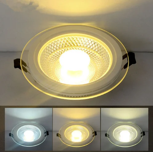 high quality Glass cover panel downlight 10W led cob light with CE RoHS
