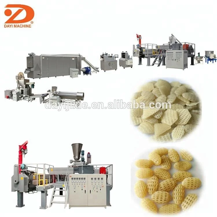 Dayi 3D 2D Snack Crispy Chips Screw Shell Extruded Fried Pellet Snack Machine