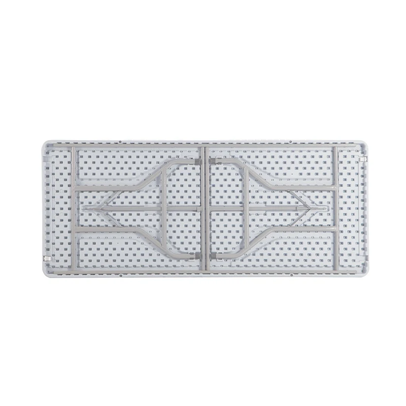 Top Seller 200cm Rectangle HDPE Plastic Resin Folding Table with Foldable Steel Legs ODM ZHEJIANG SANMEN HONGQIAO