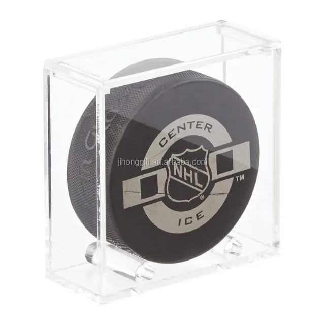 Custom Protective Clear High Transparent Acrylic Hockey Puck Premium Display Cube box