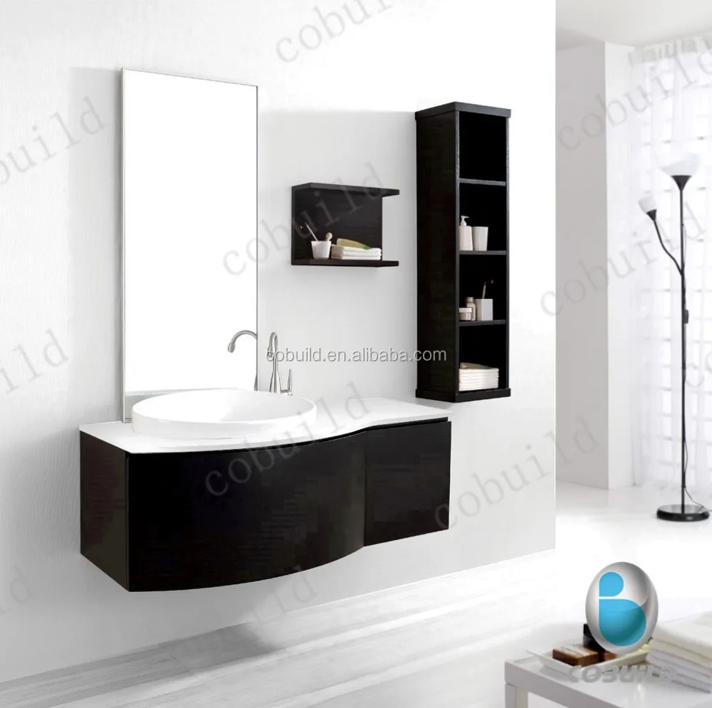 Black Modern Single Sink Bathroom Vanity