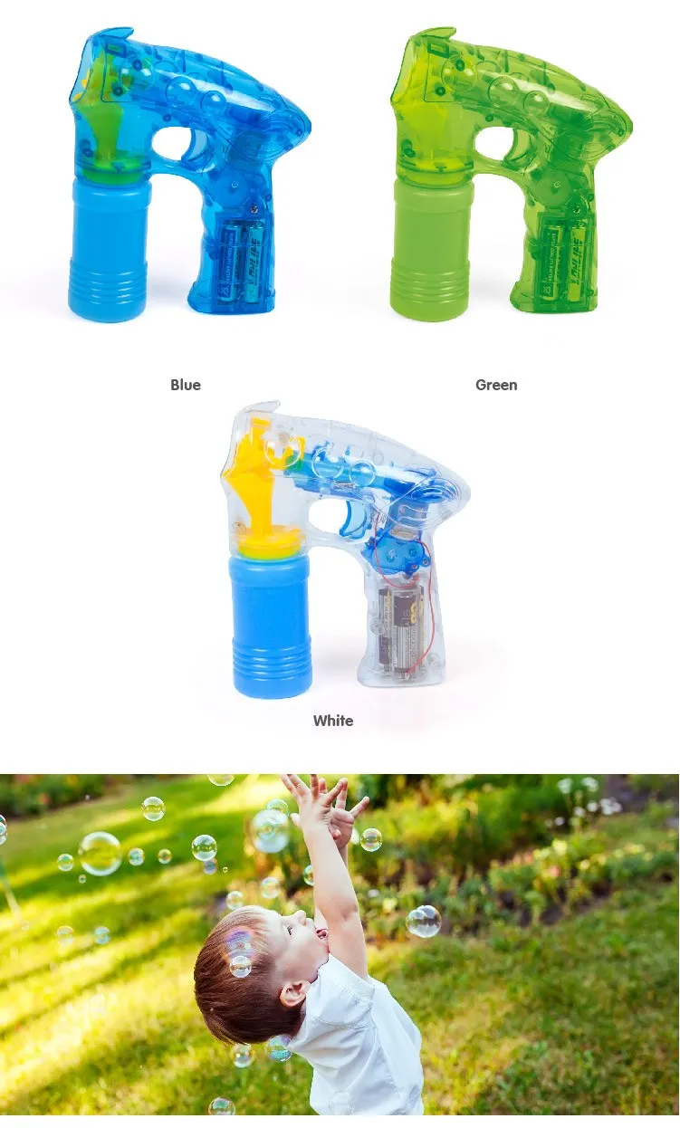 Source Wholesale kids outdoor bubbles shooter plastic flash light led soap bubble gun toy on m.alibaba