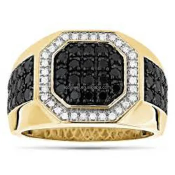 925 Silver Engagement Men Ring Black Diamond Three Tone Plating Western Men Ring Fashion Popular Jewelry