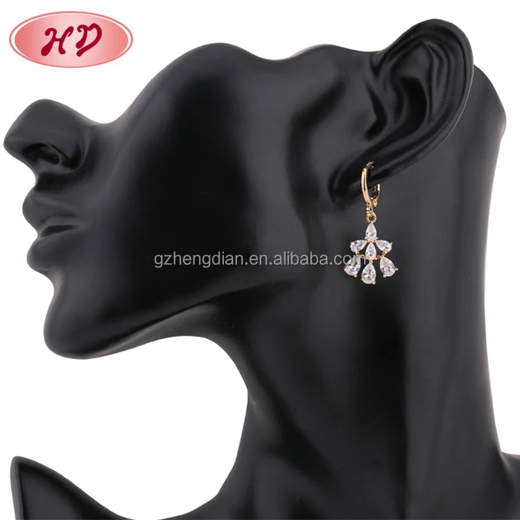 New Models Crystal Hanging Design Muslim Jewelry Gold Earring for Party Girls