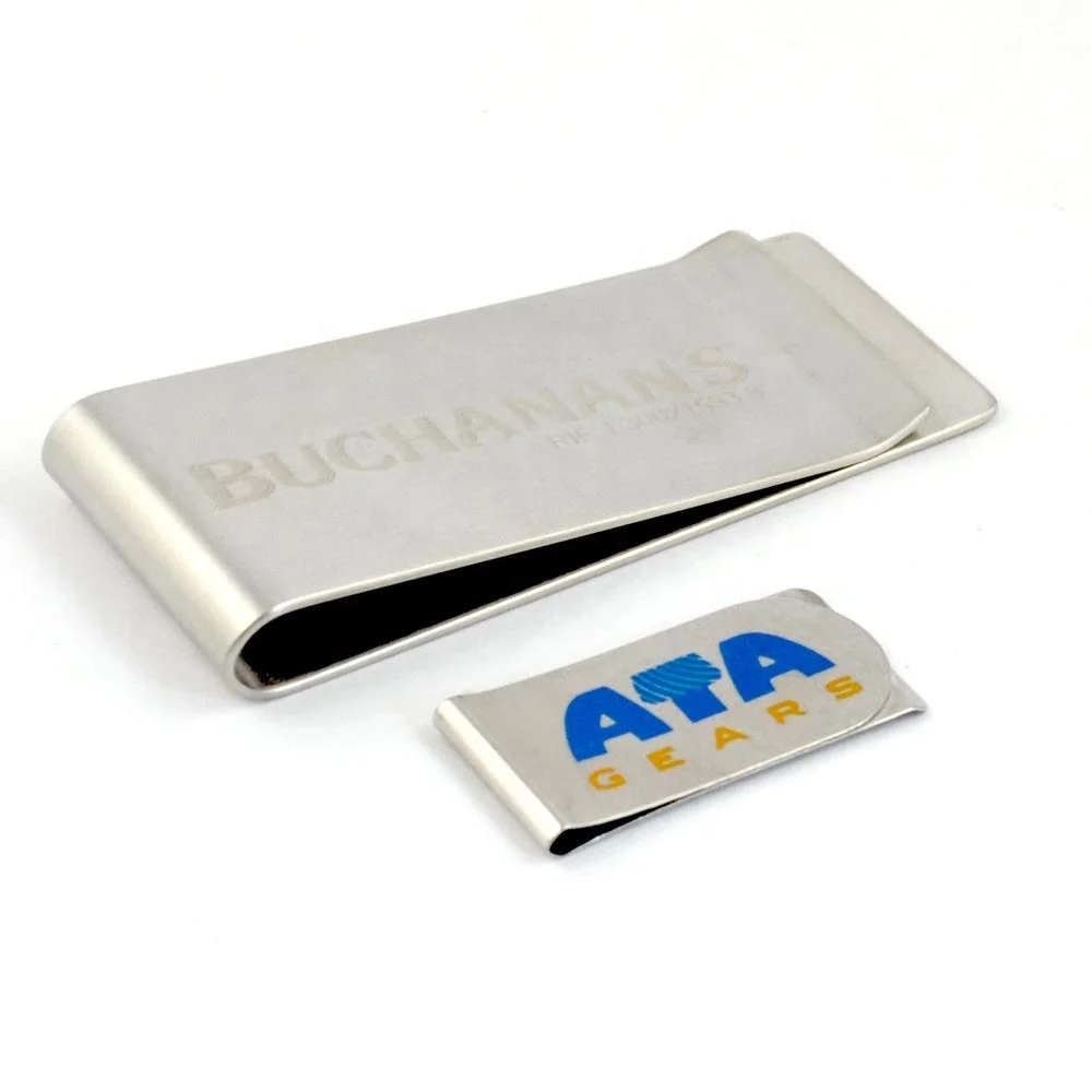 Artigifts Crafts Factory Supplier Printed Custom Logo Money Clips Metal Blank Mens Sublimation Money Clip