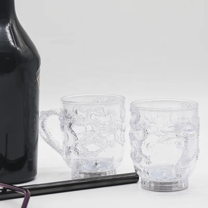 Dragon Design Liquid Automatic Inductive Flicking Battery Powered Plastic Mug LED Beer Cup