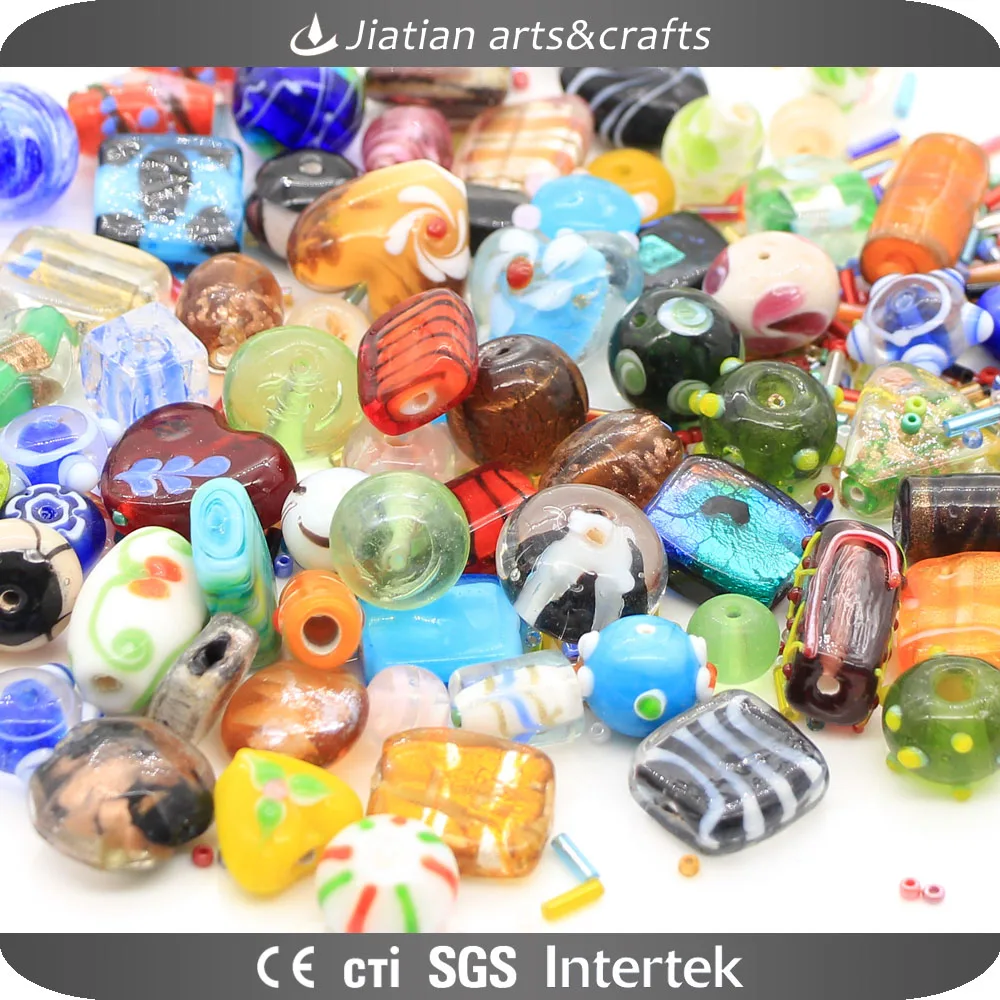Assorted Jiatian Lampwork Glass Beads 4oz (25+)