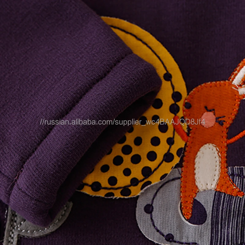 Sambede маленьких девочек зимняя одежда с вышивкой футболка с круглым вырезом и длинными рукавами SM6D5668