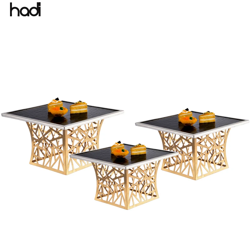 Buffet Banquet Equipment List square Fancy Buffet Riser Wedding Catering Buffet Dessert Food Display Stands