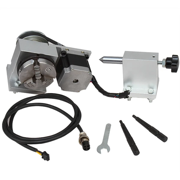 A Axis 80 Chuck and Thimble Cnc Rotary Table 4th Axis Machine Engraving 3040 With Nema 23 76mm Stepper Motor