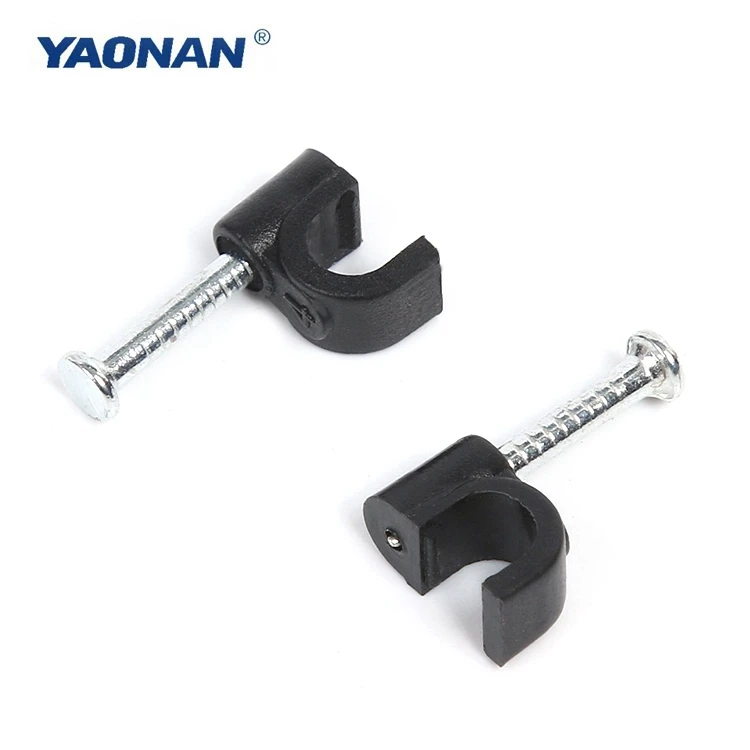 Wall Cable Fix Coaxial Concrete Plastic c Nail Hook Rg6 Cable Clips