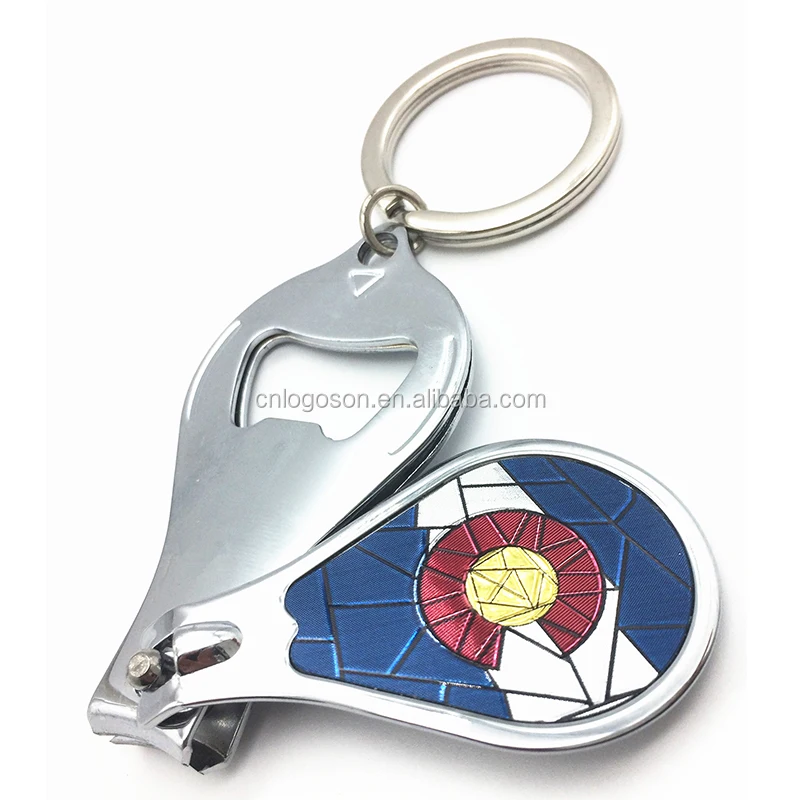Newest Styles Custom Functional Nail Cutter Key Chains Canada Souvenir