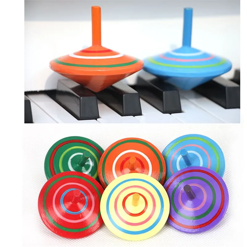 Лидер продаж, Деревянный Цветной Спиннинг для пальцев, популярный стильный подарок, маленькие игрушки для детей, выбор цветов, Случайная Доставка