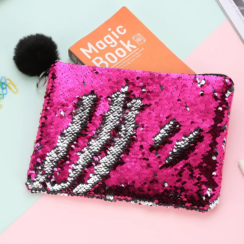 Pink Mermaid Sequin Colour Changing Pencil Case