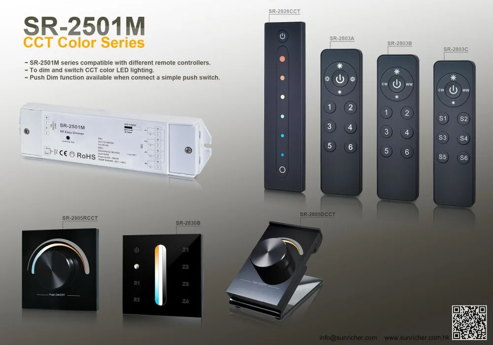 RF Wireless Multi zone LED Dimmer SR-2801