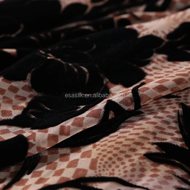 Hollow Burnout Silk Velvet Fabric
