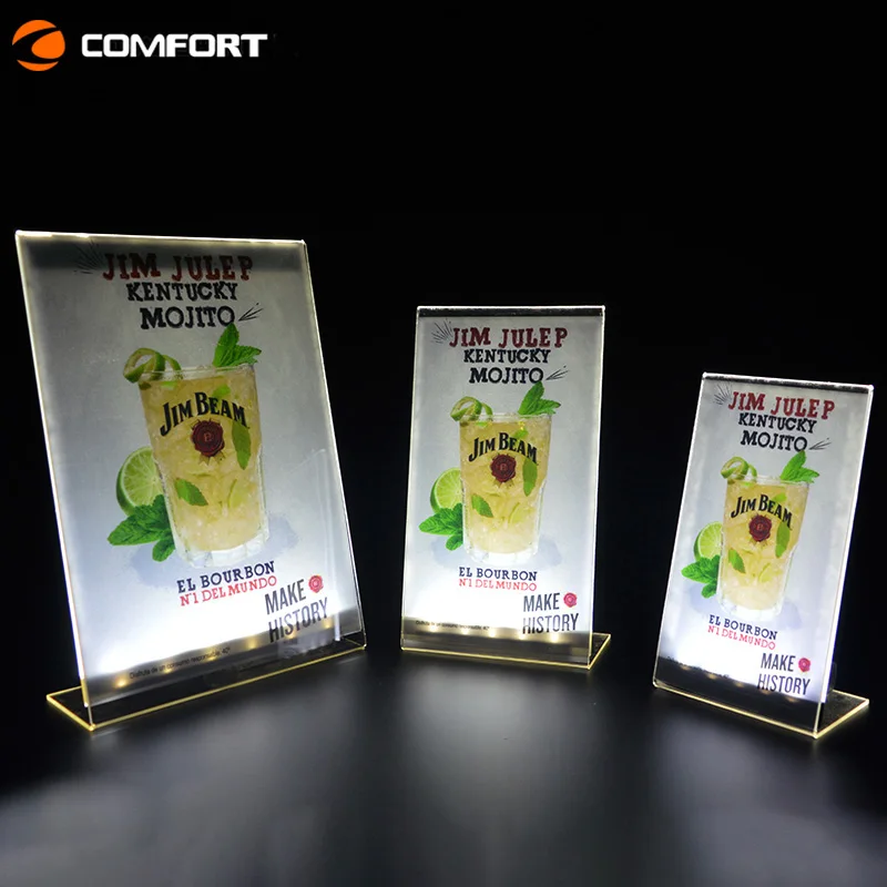 Transparent Restaurant Acrylic Table Menu Display Holder Stand T Shape