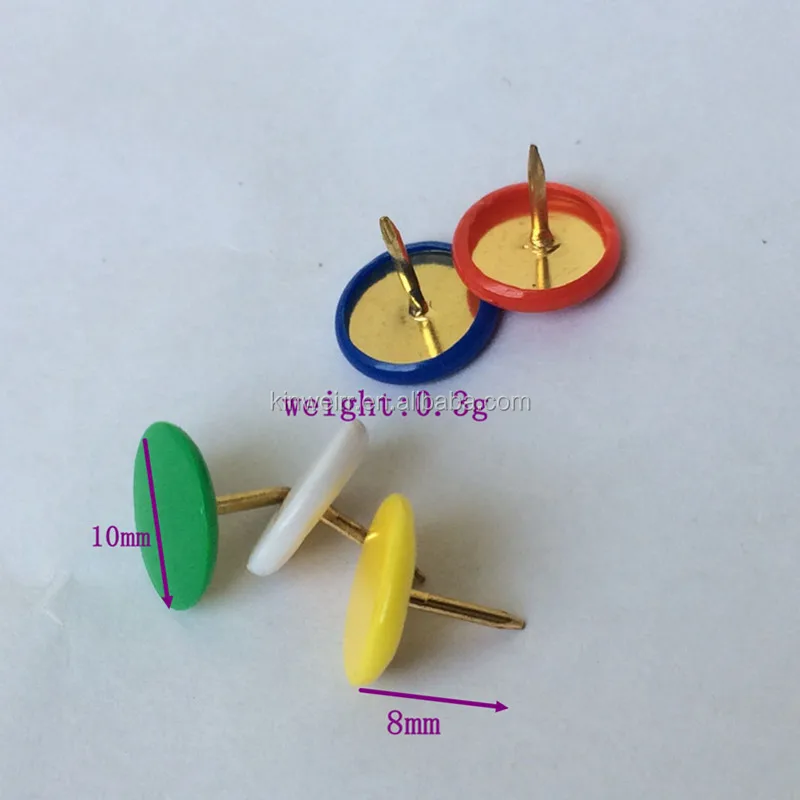 Пользовательские декоративные пластиковые покрытые оптом Цветные Плоские головки для большого пальца