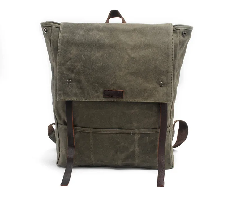 Waterproof Waxed Canvas Travel Bag Mens Backpack Canvas