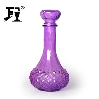 purple colored glass wine bottles emplty 500ml glass bottle for wine sale