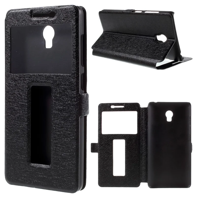 2016 New and Hot Phone Bag for Lenovo Vibe P 1 Dual Windows Silk Leather Stand
