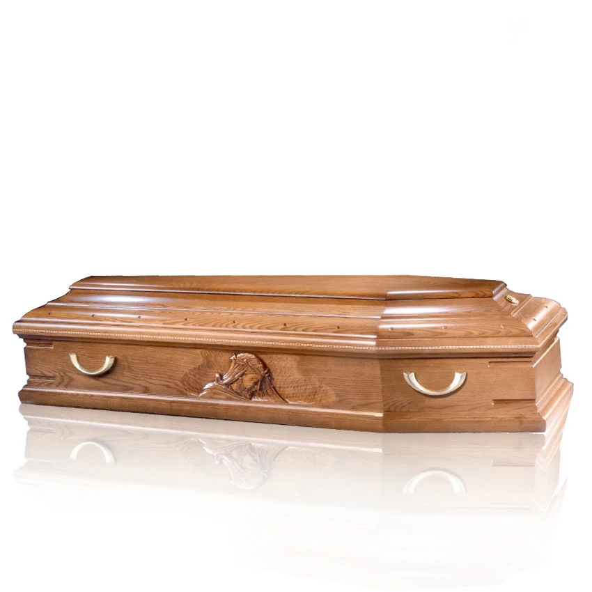 JS-IT220 Italian Style Jesus Carving Wooden Coffin