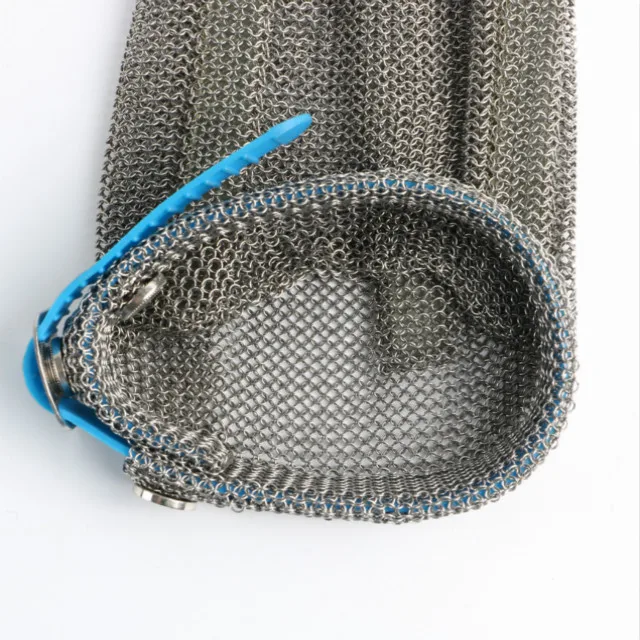 Chainmail Ring Mesh Anti Cutting Resistant Mesh Work Stainless Steel Gloves With 15mm Long Cuff