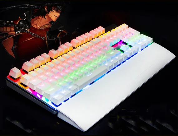 Mechanical Keyboard with Blue Switches RGB Backlit 104-Key Gaming Keyboard