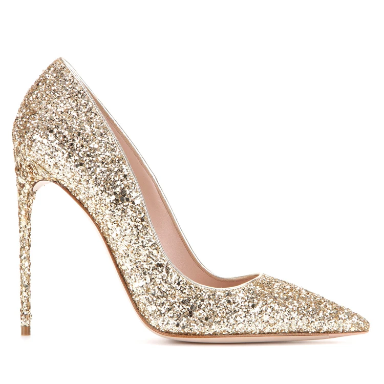 Shop Our Collection of Shiny Gold Designer Heels for Weddings