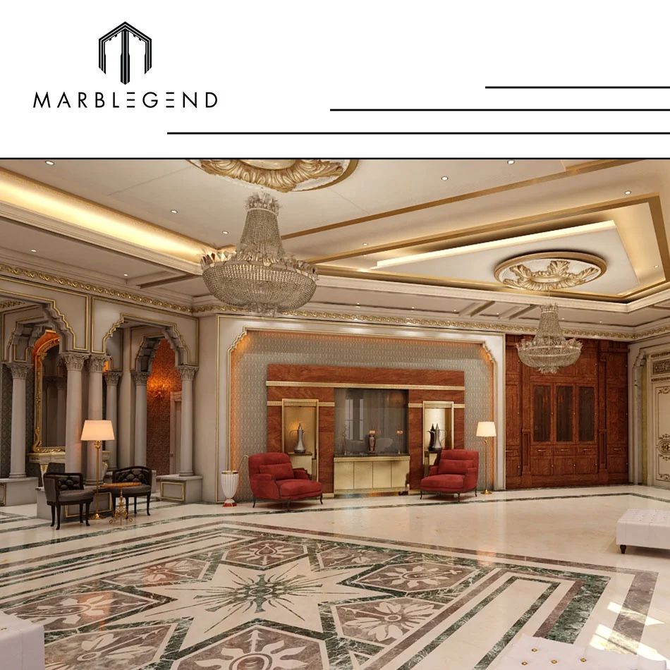 Qatar Private Palace and Majlis Project White Nano Crystal Glass Stone Panel Flooring Tile