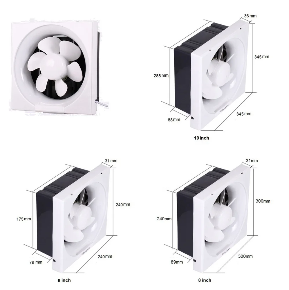 Bathroom Battery Operated Exhaust Fan ventilating Kitchen Fresh Air