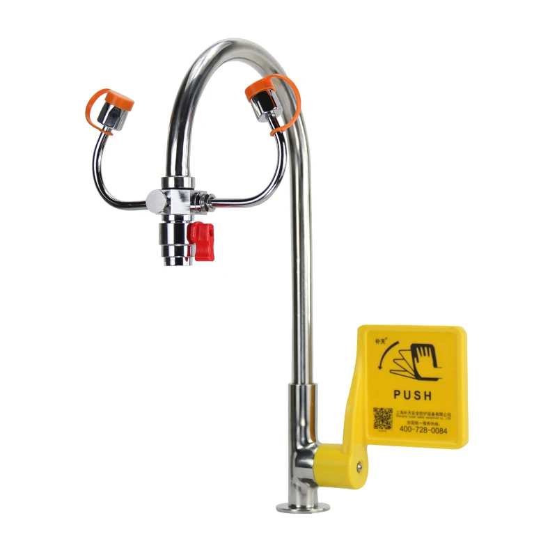 Dual Purpose Deck Mount Lab Eyewash Stations; Faucet Mounted Personal Eyewash Station