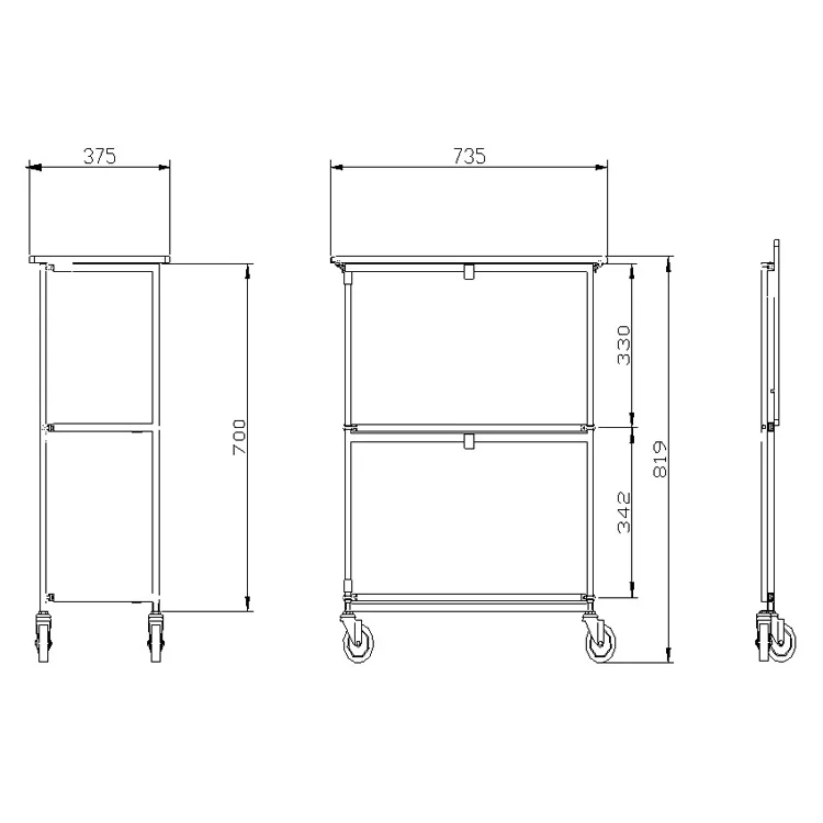 Aircraft Aviation Inflight Foldable Folding Table Trolley