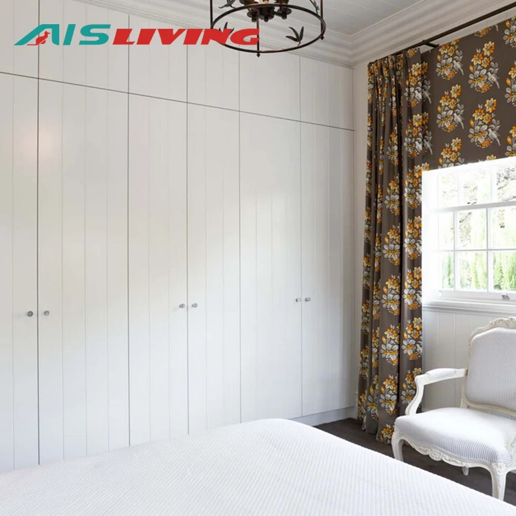 2022 Melamine White Hanging Door High Gloss Furniture Lacquer Wardrobe for Bedroom White Tall Contemporary Wardrobe Cabinets