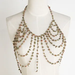 Fashionable Tourmaline Stone Beads Waist Body Jewelry Women Weddings Parties Metal Main Semi-Precious Stone Wedding Gift