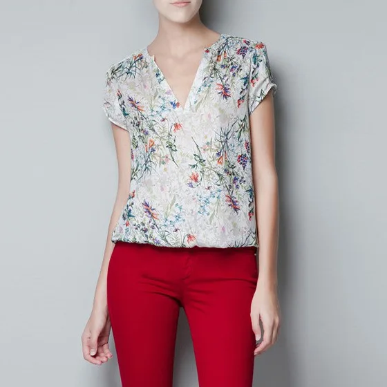 Compra georgette de seda blusa online al por mayor de