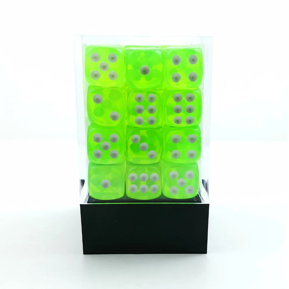 Set De 36 Dados De 12 Mm Translúcidos Color Rosa Con Puntos Blancos, Ideal Para Juegos De Mesa Y Actividades Educativas, Incluye Caja De Plástico Para Guardarlos