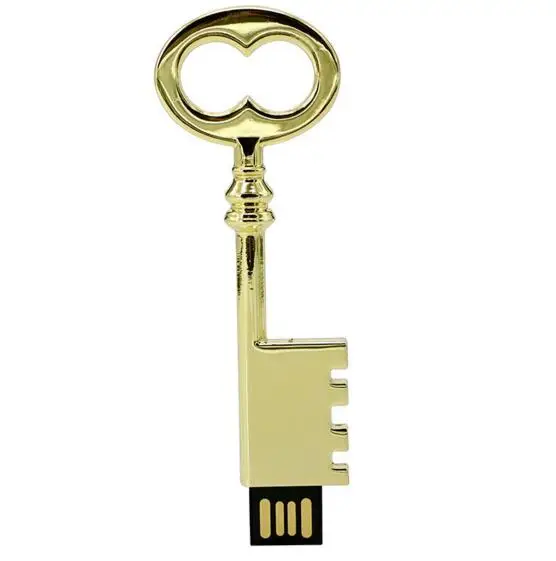 Custom Gold Key Shape Usb Stick Key Antique for 8gb 16gb