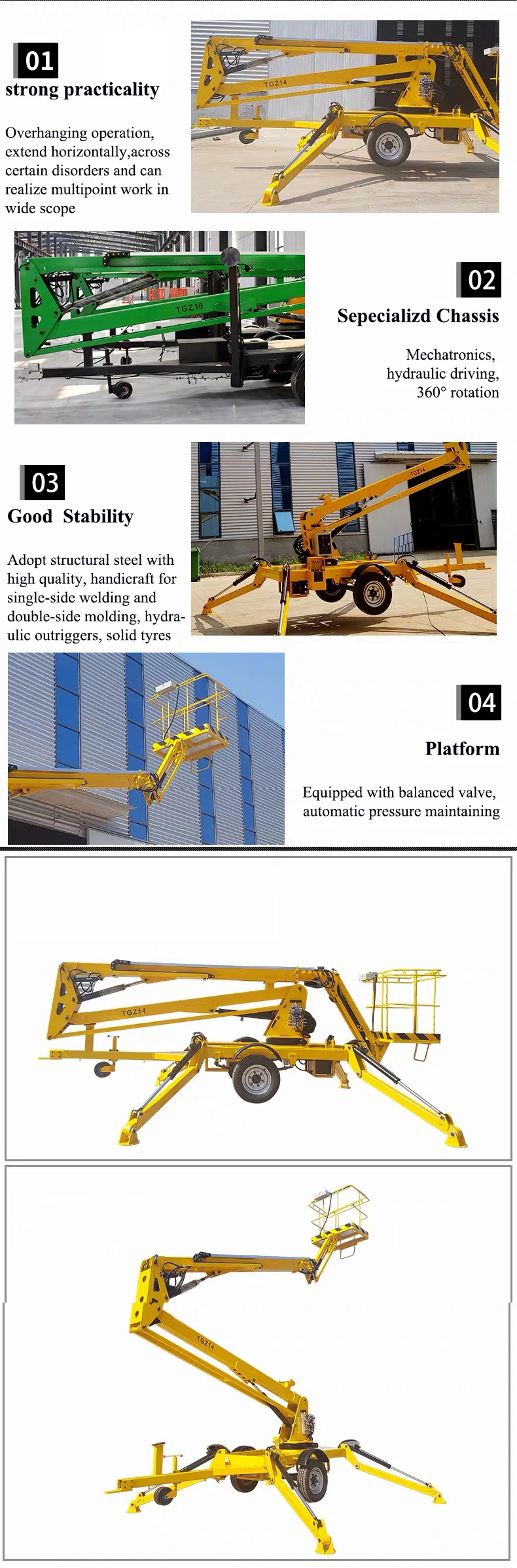Telescopic Manlift - TGZ Towable Articulating Boom Lift