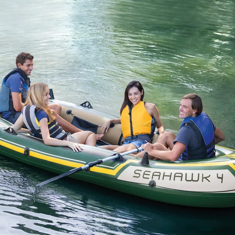 Intex 68351Sport Series Inflatable Boat Seahawk 4 Set Seahawks