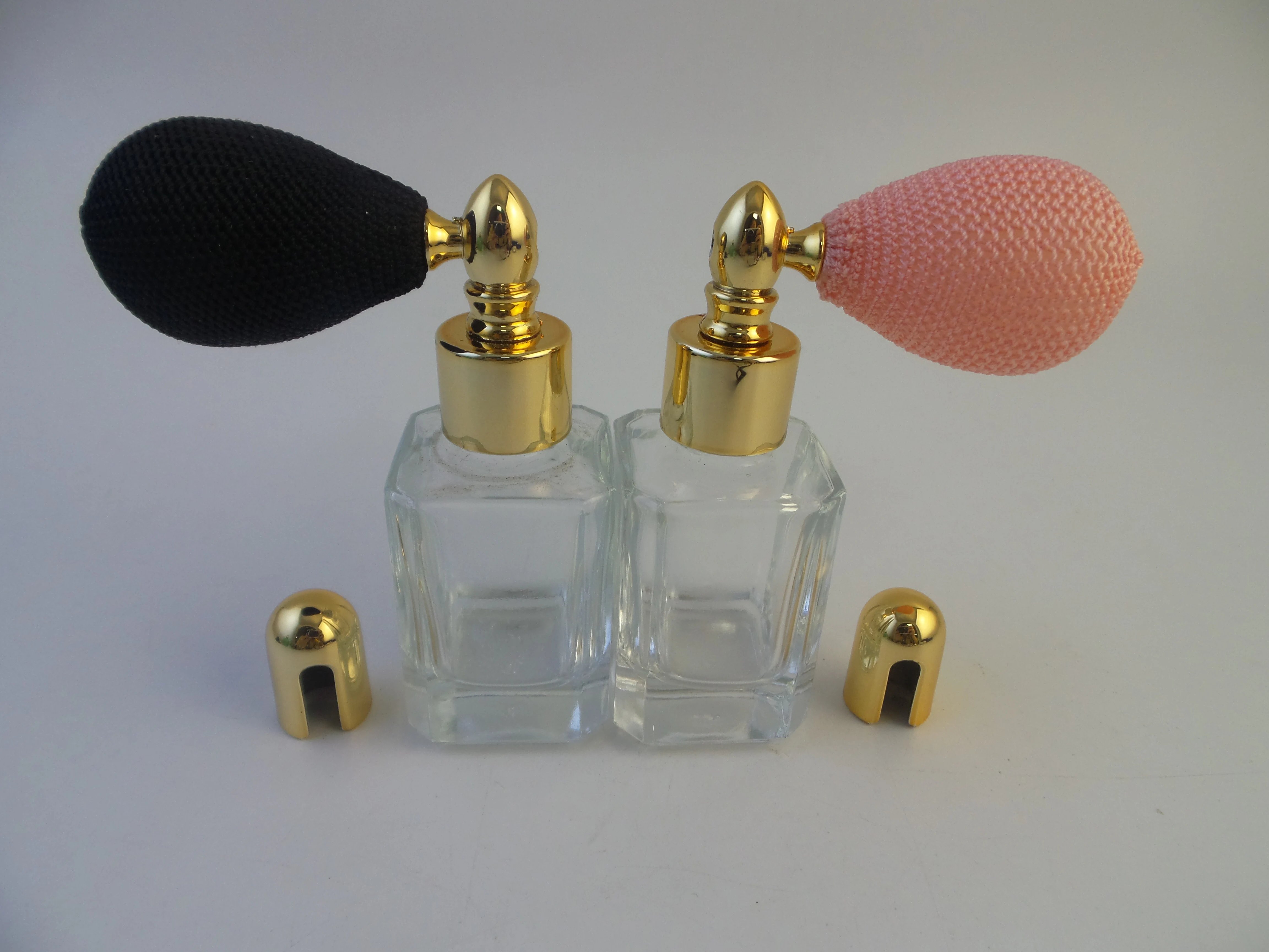 Empty Perfumes Atomizer Glass Bottle with Powder Bulb Atomizer