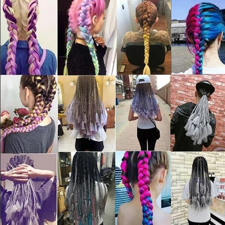 Free Sample 120 Colors Jumbo Braid African Box Senegal Twist Ombre Braiding Hair 24'' 48'' 100g All Colors in Stock