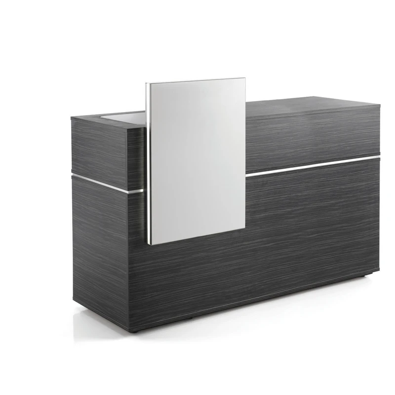LUX Design Low Price  Simple  Wooden  MDF Shop Checkout Counters Design Furniture Store Counter Reception Desk