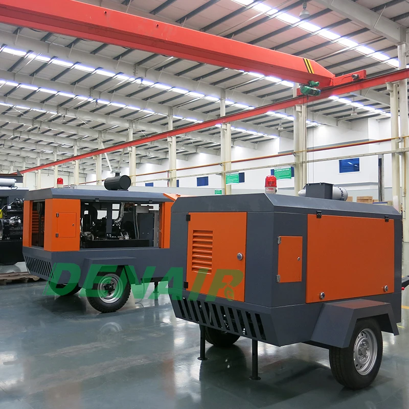 450 CFM Portable Diesel Engine Operated Screw Air Compressor