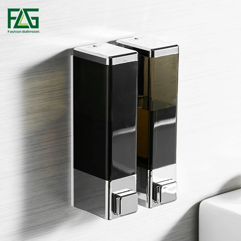 Многоразового использования отель дома ABS пластик коммерческое настенный пены двойной мыло шампунь диспенсер для жидкого мыла