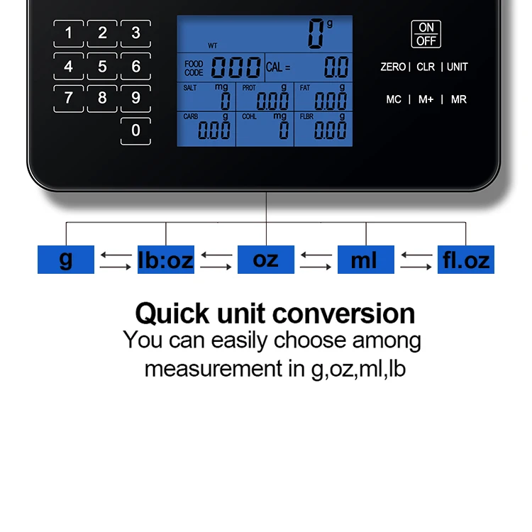 Buy Wholesale China Digital Nutritional Scale, Measuring 7 Different  Nutritional Values Of 999 Different Kinds Of Food & Digital Nutritional  Scale